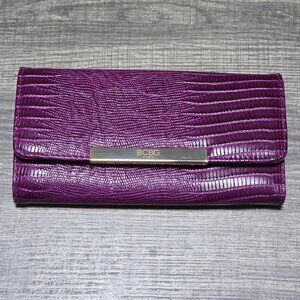 BCBG Purple Scales Trifold Wallet - New